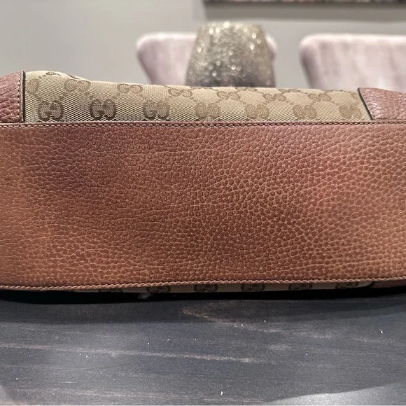 Gucci Tan and Brown Monogram Hobo Bag - Picture 7 of 10